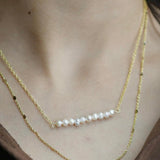 Pearl Bar Necklace - Alden+Rose LLC 