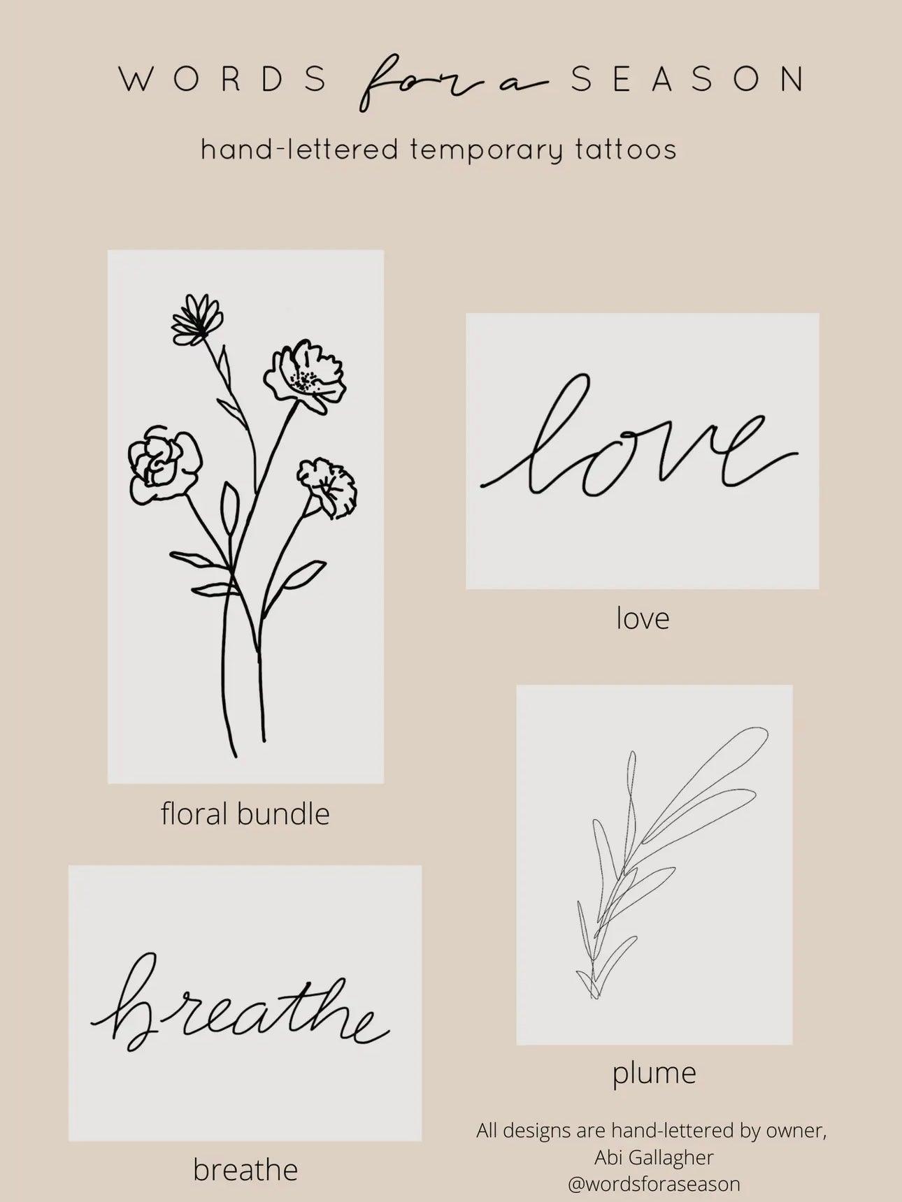 Words for a Season Temporary Tattoos - Alden+Rose LLC 