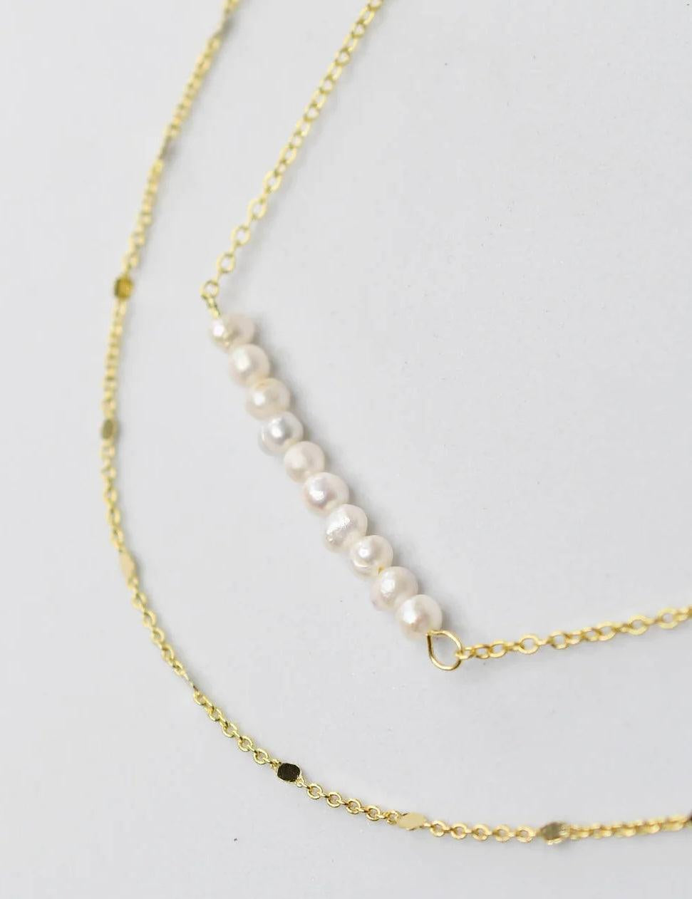 Pearl Bar Necklace - Alden+Rose LLC 