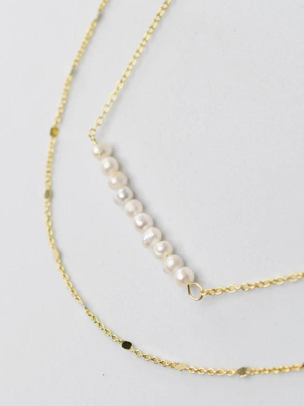 Pearl Bar Necklace - Alden+Rose LLC 