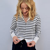 Get Cozy Striped Zip Up