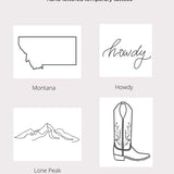 Montana Hand Drawn Temporary Tattoos