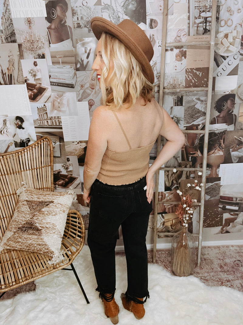 Downtown Ruffle Crop Tank