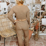 Petra Ribbed Lounge Flared Bottom