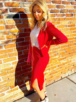 Carmine Contrast Cardigan