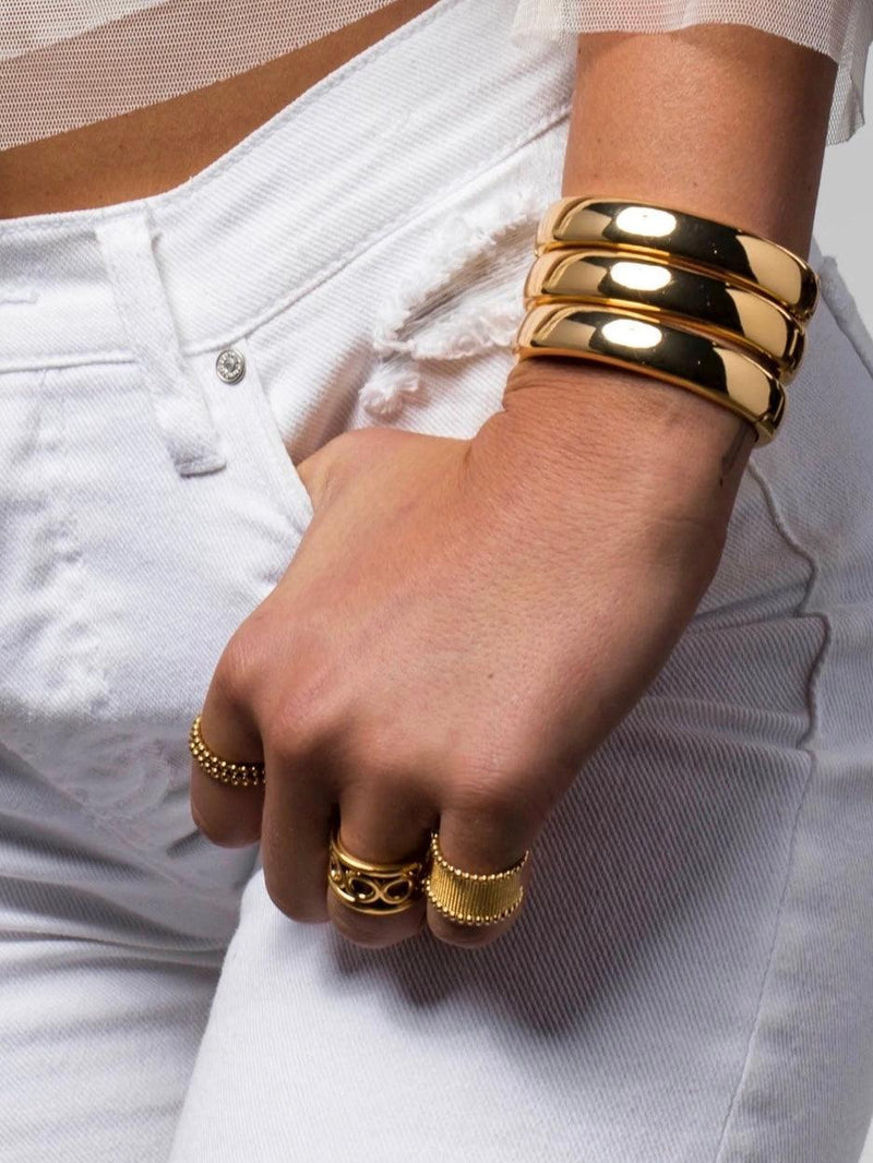 Liza Bangle Gold Bracelet - Alden+Rose LLC 